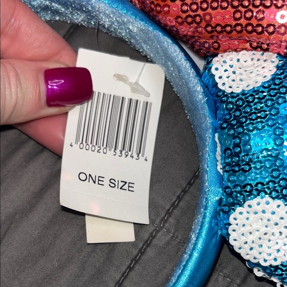 Disney Blue and Red Minnie Mouse Ears with Flower - Picture 5 of 6